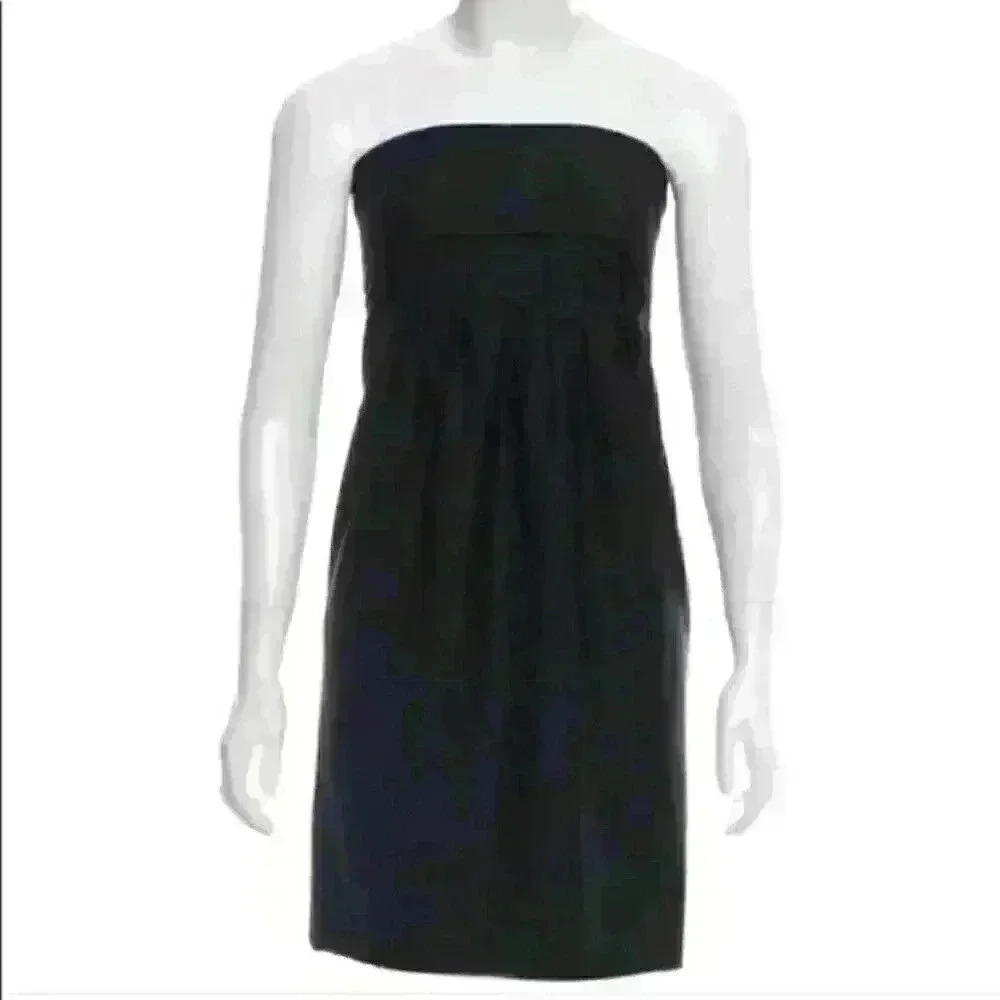 Stella McCartney black sleevlesss wool pleat dress